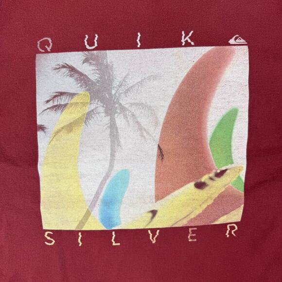 Quicksilver surfer surfboard red shirt men’s size XL y2k graphic shirt - Picture 3 of 7